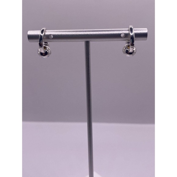 Steel Silver Snow Man Design Hoop Earrings - Picture 3 of 4